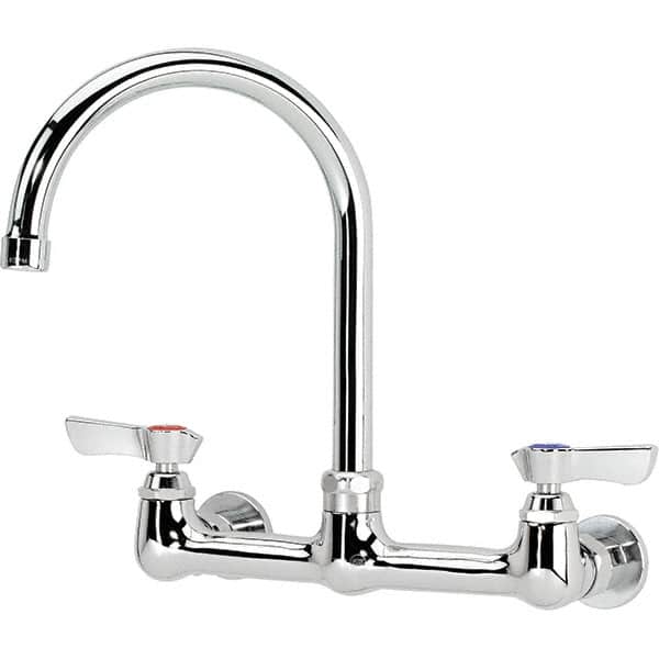 Krowne - Wall Mount, Service Sink Faucet without Spray - Two Handle, Blade Handle, Gooseneck Spout, No Drain - Exact Tooling