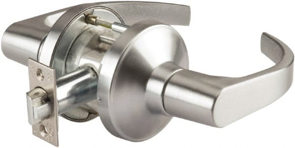 PDQ - Heavy Duty Classroom Lever Lockset - 2-3/4" Back Set, Small Format I/C Less Cylinder, Zinc, Antimicrobial Coated, Satin Chrome Plated Finish - Exact Tooling