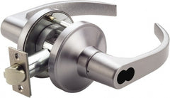 PDQ - Heavy Duty Entrance Lever Lockset - 2-3/4" Back Set, Small Format I/C Less Cylinder, Zinc, Antimicrobial Coated, Satin Chrome Plated Finish - Exact Tooling