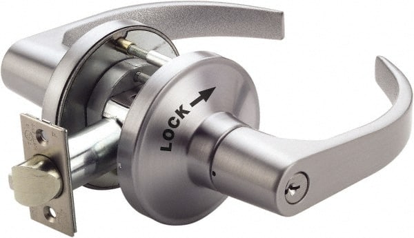 PDQ - Heavy Duty Classroom Intruder Lever Lockset - 2-3/4" Back Set, Small Format I/C Less Cylinder, Zinc, Satin Chrome Plated Finish - Exact Tooling