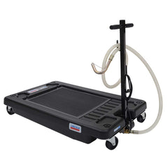 Lincoln - Oil Drain Containers; Type: Oil Drain w/Casters ; Container Size: 17 Gal. ; Color: Black; white ; Hose Length: 72 (Inch) - Exact Tooling