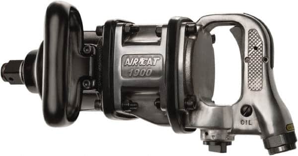 AIRCAT - 1" Drive, 4,000 RPM, 1,580 Ft/Lb Torque Impact Wrench - D-Handle, 900 IPM, 12 CFM, 90 psi, 1/2" NPT Inlet - Exact Tooling