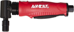 AIRCAT - 1/4" Collet, Angle Handle, Angle Air Die Grinder - 20,000 RPM, Rear Exhaust, 6 CFM, 0.5 hp, 90 psi, 1/4" Inlet - Exact Tooling