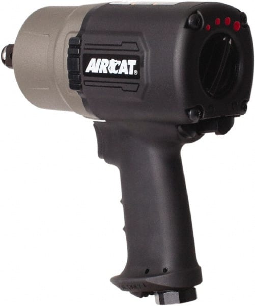 AIRCAT - 3/4" Drive, 6,500 RPM, 1,400 Ft/Lb Torque Impact Wrench - Pistol Grip Handle, 1,300 IPM, 8 CFM, 90 psi, 3/8" NPT Inlet - Exact Tooling