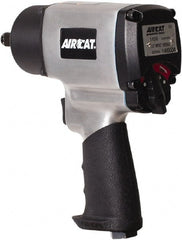 AIRCAT - 1/2" Drive, 9,000 RPM, 800 Ft/Lb Torque Impact Wrench - Pistol Grip Handle, 1,200 IPM, 8 CFM, 90 psi, 1/4" NPT Inlet - Exact Tooling