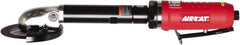 AIRCAT - 4" Wheel Diam, 14,000 RPM, Pneumatic Cutoff & Cutoff-Grinder Tool - Straight Handle, 1/4" Inlet - Exact Tooling
