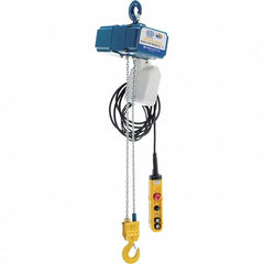 Vestil - 1/2 Ton Capacity, 0 to 20 FPM Lift Speed, 220 Volt, Electric Chain Hoist - 0.5 Output hp, 13' Max Lift - Exact Tooling