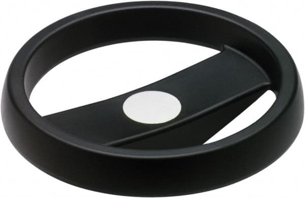 Elesa - 4.92", 2 Spoke Handwheel - 0.87" Hub, High Impact Strength Technopolymer, Black Matte Finish - Exact Tooling