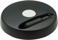 Elesa - 3.9" Diam, Technopolymer Handwheel with Fold Away Handle - 1.57" Hub Diam - Exact Tooling