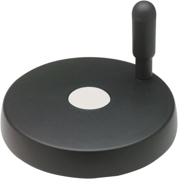 Elesa - 3.15" Diam, Technopolymer Handwheel with Handle - 1.57" Hub Diam - Exact Tooling