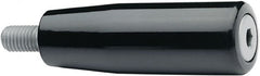 Elesa - 3/8-16 Threaded Stem, Revolving Handwheel & Machine Handle - Duroplast Traditional Handle, 0.71" Long Steel Stem, 3.54" Handle Length - Exact Tooling