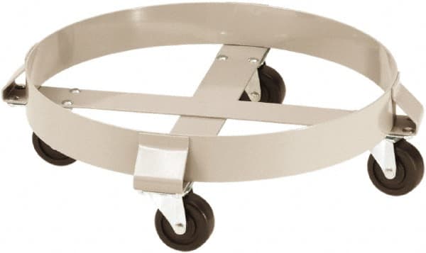 PRO-SOURCE - 1,250 Lb Load Capacity, 55 Gal Drum Dolly - 23-1/2" Wide x 6-1/2" High, Steel Wheels - Exact Tooling