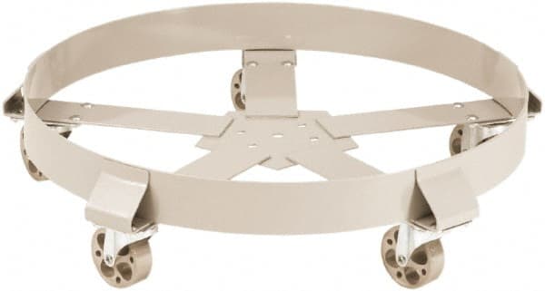 PRO-SOURCE - 1,400 Lb Load Capacity, 55 Gal Drum Dolly - 23-1/2" Wide x 6-1/2" High, Steel Wheels - Exact Tooling