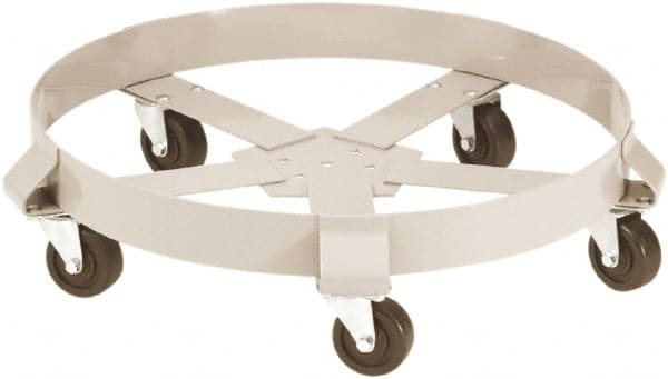 PRO-SOURCE - 1,250 Lb Load Capacity, 55 Gal Drum Dolly - 23-1/2" Wide x 6-1/2" High, Plastic Wheels - Exact Tooling