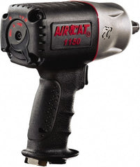 AIRCAT - 1/2" Drive, 9,000 RPM, 900 Ft/Lb Torque Impact Wrench - Pistol Grip Handle, 1,400 IPM, 8 CFM, 90 psi, 1/4" NPT Inlet - Exact Tooling