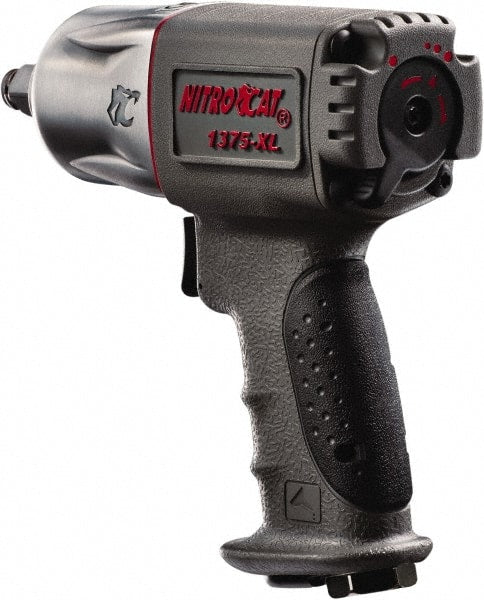 AIRCAT - 1/2" Drive, 10,000 RPM, 500 Ft/Lb Torque Impact Wrench - Pistol Grip Handle, 1,350 IPM, 6 CFM, 90 psi, 1/4" NPT Inlet - Exact Tooling