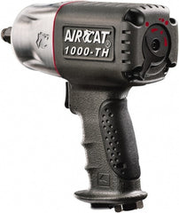 AIRCAT - 1/2" Drive, 8,000 RPM, 800 Ft/Lb Torque Impact Wrench - Pistol Grip Handle, 1,300 IPM, 8 CFM, 90 psi, 1/4" NPT Inlet - Exact Tooling