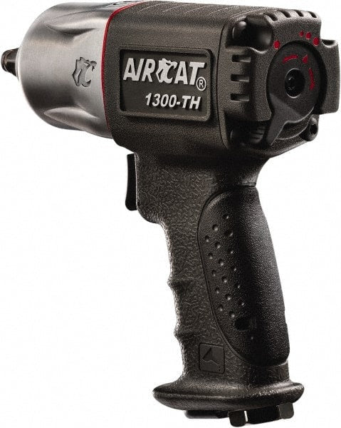AIRCAT - 1/2" Drive, 10,000 RPM, 350 Ft/Lb Torque Impact Wrench - Pistol Grip Handle, 1,650 IPM, 6 CFM, 90 psi, 1/4" NPT Inlet - Exact Tooling