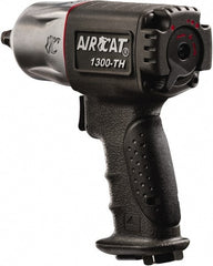 AIRCAT - 1/2" Drive, 10,000 RPM, 350 Ft/Lb Torque Impact Wrench - Pistol Grip Handle, 1,650 IPM, 6 CFM, 90 psi, 1/4" NPT Inlet - Exact Tooling