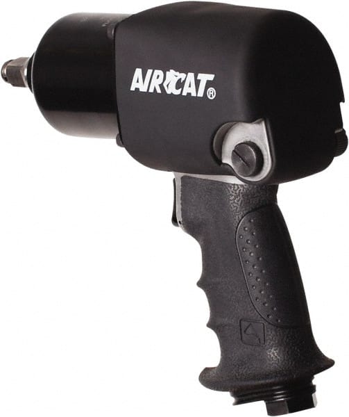 AIRCAT - 1/2" Drive, 9,500 RPM, 725 Ft/Lb Torque Impact Wrench - Pistol Grip Handle, 1,600 IPM, 8 CFM, 90 psi, 1/4" NPT Inlet - Exact Tooling