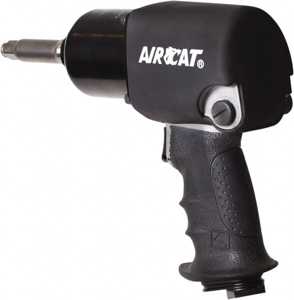 AIRCAT - 1/2" Drive, 9,500 RPM, 725 Ft/Lb Torque Impact Wrench - Pistol Grip Handle, 1,600 IPM, 8 CFM, 90 psi, 1/4" NPT Inlet - Exact Tooling