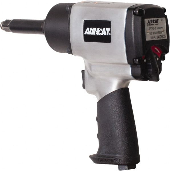 AIRCAT - 1/2" Drive, 9,000 RPM, 800 Ft/Lb Torque Impact Wrench - Pistol Grip Handle, 1,200 IPM, 8 CFM, 90 psi, 1/4" NPT Inlet - Exact Tooling