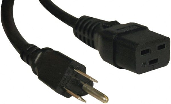 Tripp-Lite - 10', 14/3 Gauge/Conductors, Black Indoor Replacement Cord - 0 Receptacles, 15 Amps, 120 VAC, UL SJT, NEMA IEC-320 - Exact Tooling