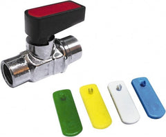 Value Collection - 3/8" Pipe, Brass Miniature Ball Valve - Inline - One Way Flow, FNPT x FNPT Ends, Wedge Handle, 250 WOG - Exact Tooling