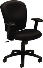 Basyx - 41" High Task Chair - 26" Wide x 34-1/2" Deep, 100% Polyester Seat, Black - Exact Tooling