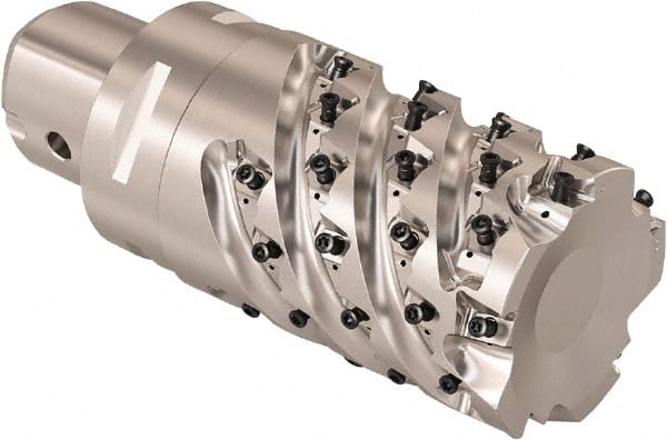 Seco - 44mm Cutting Diam, 8mm Max Depth of Cut, Modular Connection Indexable Copy End Mill - 4 Inserts, LOEX Insert, R217.94 Toolholder - Exact Tooling