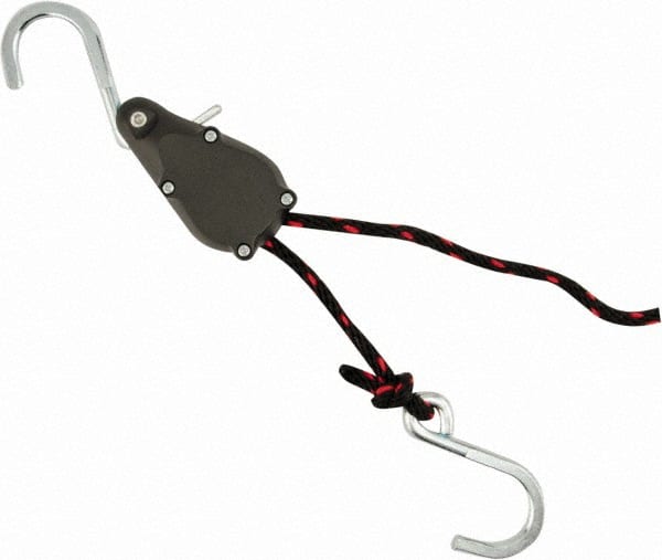 Erickson Manufacturing - Nylon Tite Rope Pulley - 1/4" Wide x 96" Long, Black, For Use with ATV's - Exact Tooling