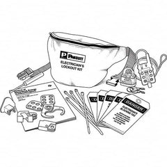 Panduit - 12 Piece Electrical Lockout Kit - Keyed Differently, Comes in Pouch - Exact Tooling