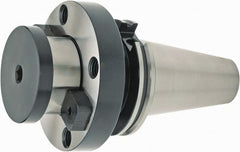Parlec - CAT50 Dual Contact Taper Shank 63.5mm Pilot Diam Shell Mill Holder - 60.96mm Flange to Nose End Projection, 123.95mm Nose Diam, Through-Spindle Coolant - Exact Tooling
