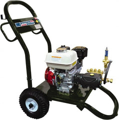 Value Collection - Gas, 14 hp, 3,700 psi, 4 GPM, Cold Water Pressure Washer - AR Triplex Ceramic Plunger, 50' x 3/8" Hose - Exact Tooling