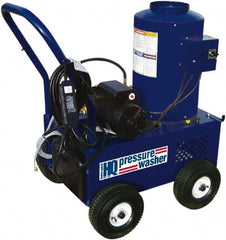 Value Collection - Electric, 25 Amp, 6 hp, 2,400 psi, 3 GPM, Hot Water Pressure Washer - Triplex Plunger, 50' x 3/8" Hose, 220 Max Volts - Exact Tooling