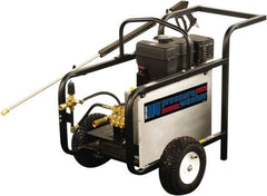 Value Collection - Gas, 18 hp, 4,000 psi, 5 GPM, Cold Water Pressure Washer - AR Triplex Ceramic Plunger, 50' x 3/8" Hose - Exact Tooling