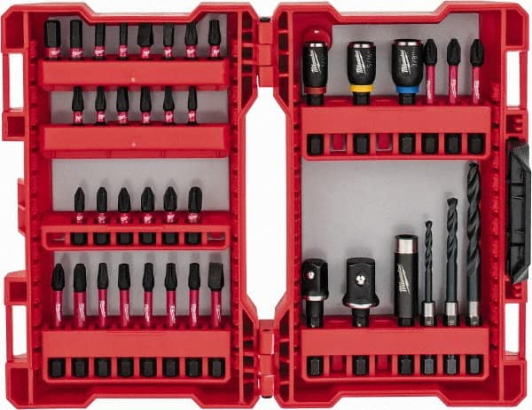 Milwaukee Tool - 40 Piece, Bit Set - 1/8 to 1/4" Hex, Phillips, Slotted, Torx, Square Point - Exact Tooling