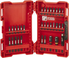 Milwaukee Tool - 32 Piece, Bit Set - 3/16 to 1/4" Hex, Phillips, Slotted, Torx, Square Point - Exact Tooling