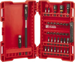 Milwaukee Tool - 36 Piece, Bit Set - 5/64 to 1/4" Hex, Phillips, Slotted, Torx, Square Point - Exact Tooling
