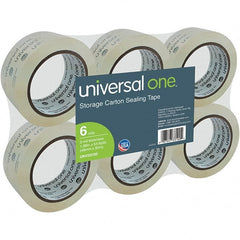 Universal One - 48mm Wide x 3mm Thick x 50m Long, 33100 Box Sealing & Label Protection Tape - Clear - Exact Tooling