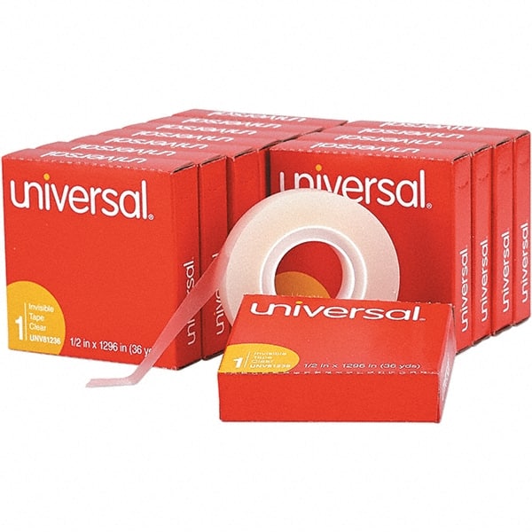 UNIVERSAL - 1/2" Wide x 1mm Thick x 36 yds Long, 81236VP Box Sealing & Label Protection Tape - Clear - Exact Tooling