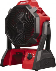 Milwaukee Tool - 7" Blade, 284 Max CFM, Cordless Fan - 2.5 Amps, 18 Volts, 3 Speed - Exact Tooling