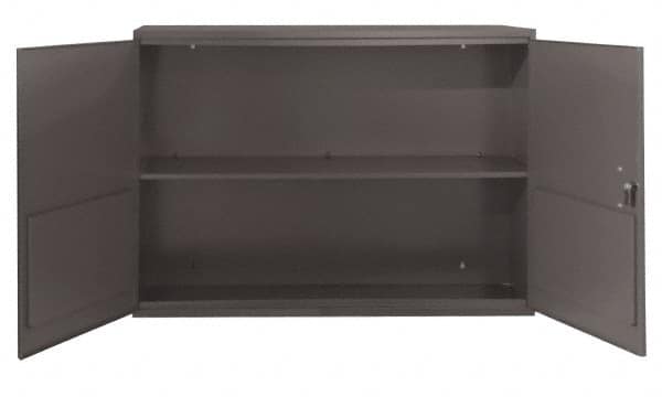 Durham - 1 Shelf Wall Storage Cabinet - Steel, 33-3/4" Wide x 11-7/8" Deep x 23-7/8" High, Gray - Exact Tooling