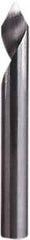 Seco - 60° Incl Angle, .118" Shank Diam, 2" OAL, 0.008" Cut Diam, Conical Engraving Cutter - 0.5906" LOC, 0.008" Tip Diam, 1 Flute, Right Hand Cut, Solid Carbide, Uncoated - Exact Tooling