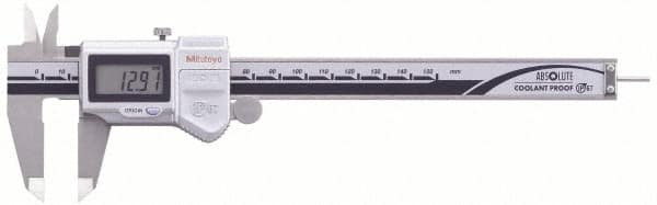 Mitutoyo - 0 to 150mm Range, 0.01mm Resolution, IP67 Electronic Caliper - Stainless Steel with 40mm Stainless Steel Jaws, 0.02mm Accuracy, SPC Output - Exact Tooling