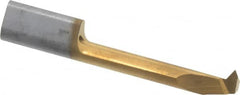 HORN - 25mm Cutting Depth, 5.7mm Diam, Internal Thread, Solid Carbide, Single Point Threading Tool - TiN Finish, 40mm OAL, 3.3mm Projection from Center, 1.25mm Max Pitch, 60° Profile Angle - Exact Tooling