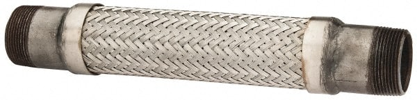 Made in USA - 12" OAL, 1-1/2" ID, 410 Max psi, Flexible Metal Hose Assembly - Exact Tooling