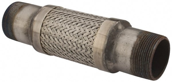 Made in USA - 12" OAL, 2-1/2" ID, Flexible Metal Hose Assembly - Exact Tooling