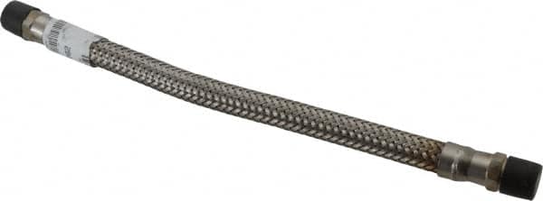 Made in USA - 12" OAL, 3/8" ID, 1,450 Max psi, Flexible Metal Hose Assembly - Exact Tooling