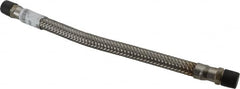 Made in USA - 12" OAL, 3/8" ID, 1,450 Max psi, Flexible Metal Hose Assembly - Exact Tooling